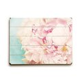 One Bella Casa One Bella Casa 73708PW1420 14 x 20 in. Delicate Peony Planked Wood Wall Decor; Turquoise Pink 73708PW1420